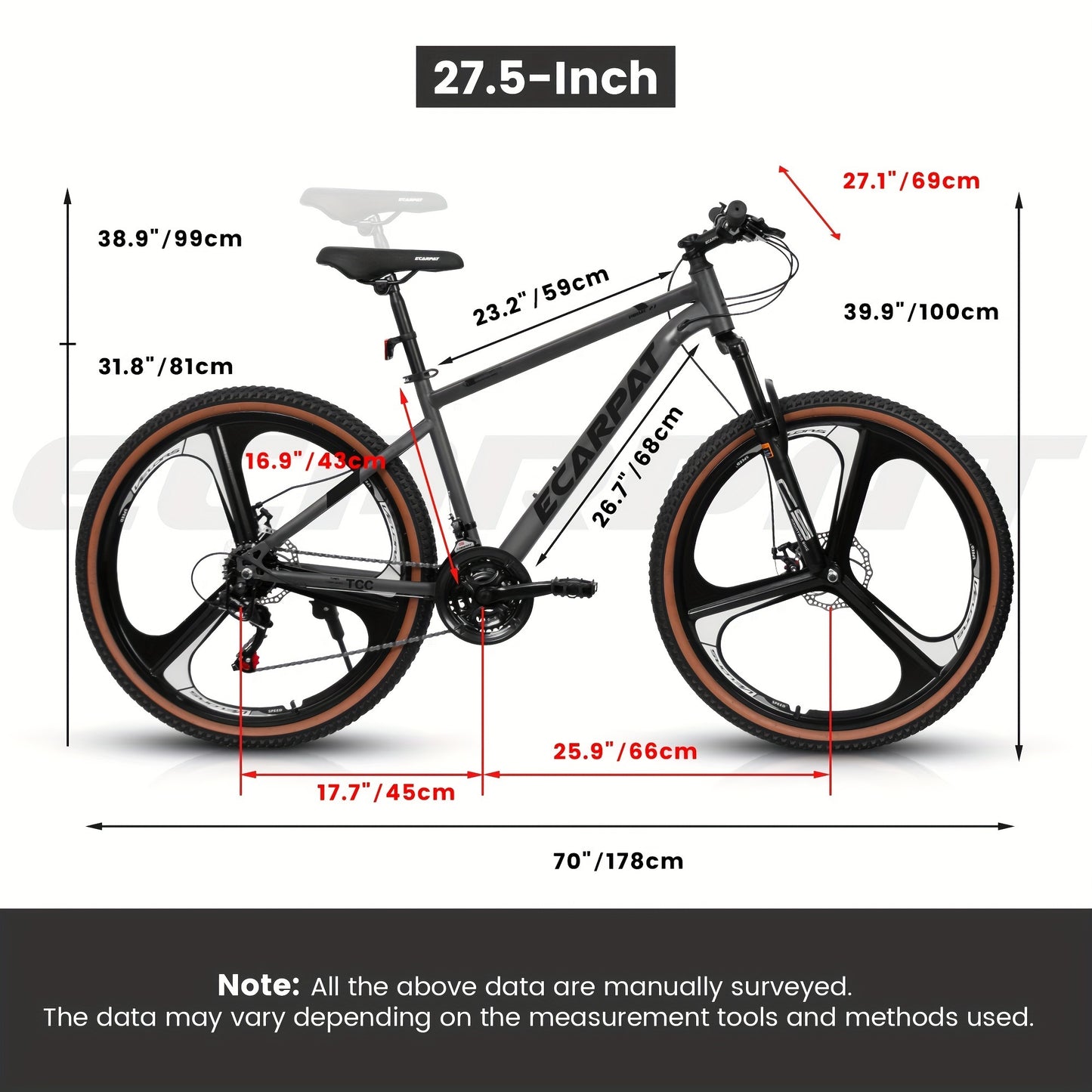 27.5-inch mountain bike, faster road bike for adults