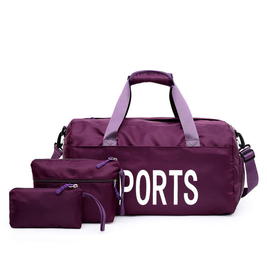 Three-piece nylon sports bag