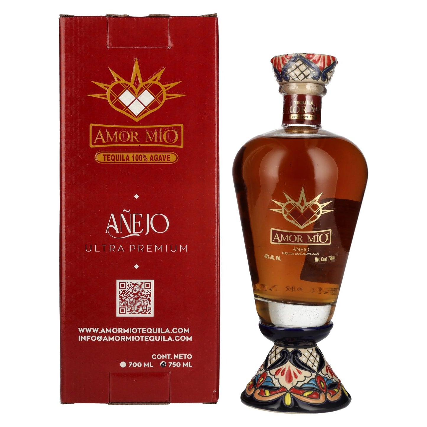 Amor Mío Tequila Añejo 100% Agave Azul 40% Vol. 0,7l in Geschenkbox