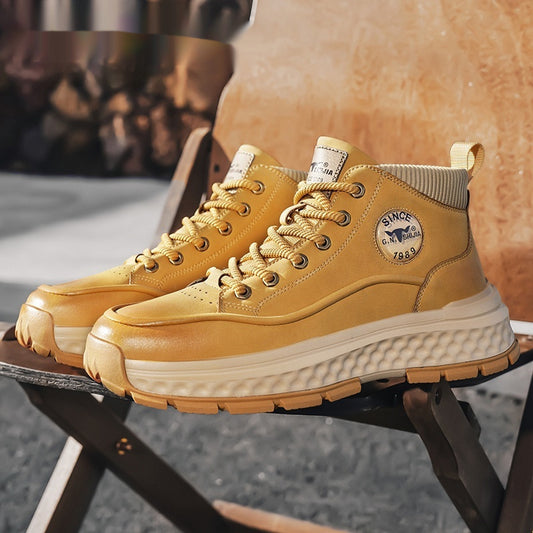 Boots men's leather shoes durable design