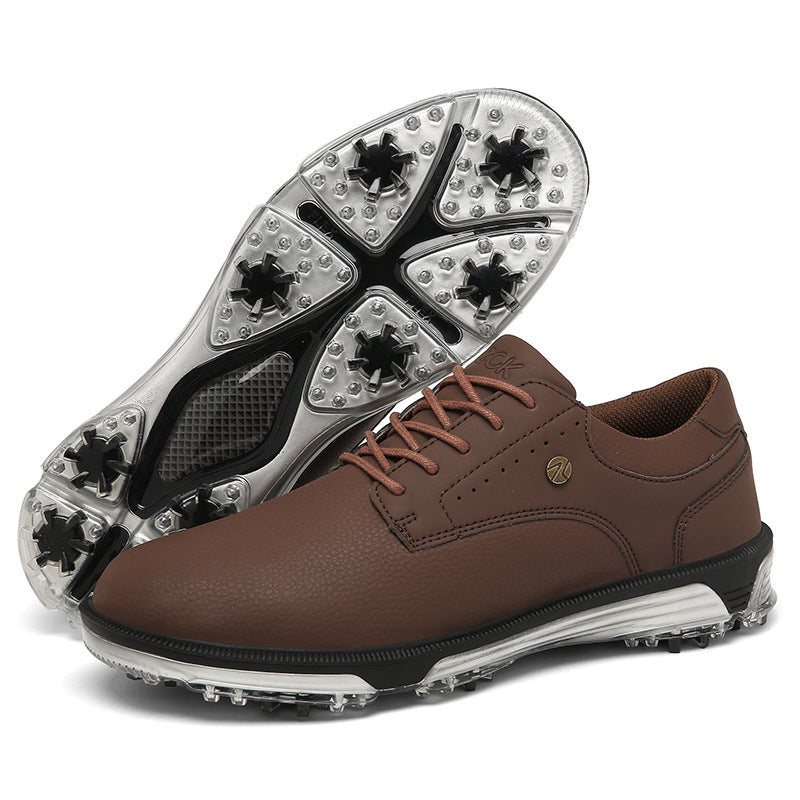 Chaussure de golf en cuir pour homme, antidérapante et résistante à l'usure