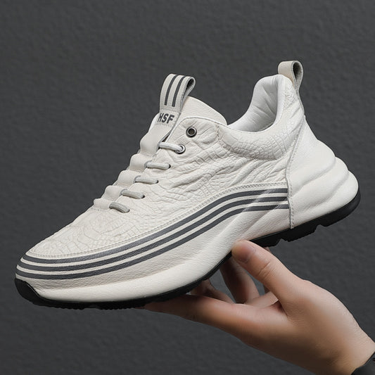 Breathable leather sports shoes for men