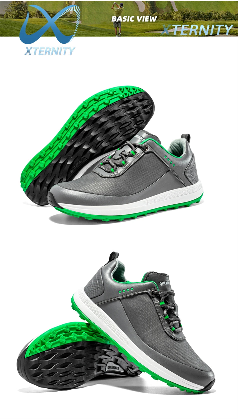 Herren Golfschuhe, professionelle, rutschfest Golf-Sneakers ohne Spikes, wasserdicht