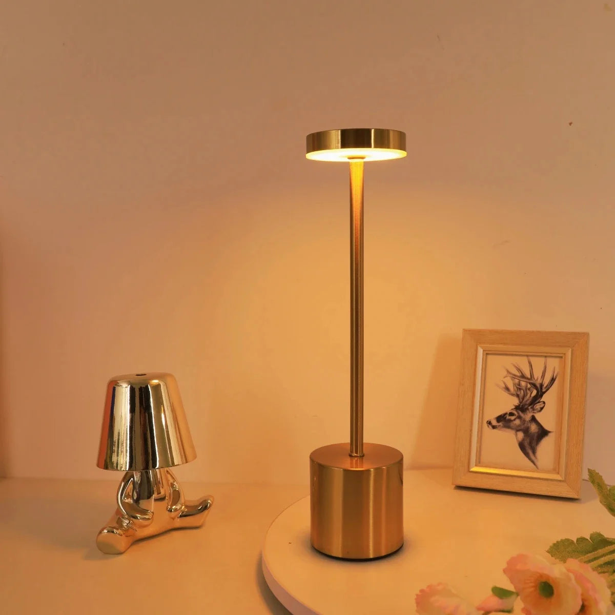 Wiederaufladbare LED-Tischlampe mit Touch-Sensor, 3 Farben, verstellbar, Nachttisch