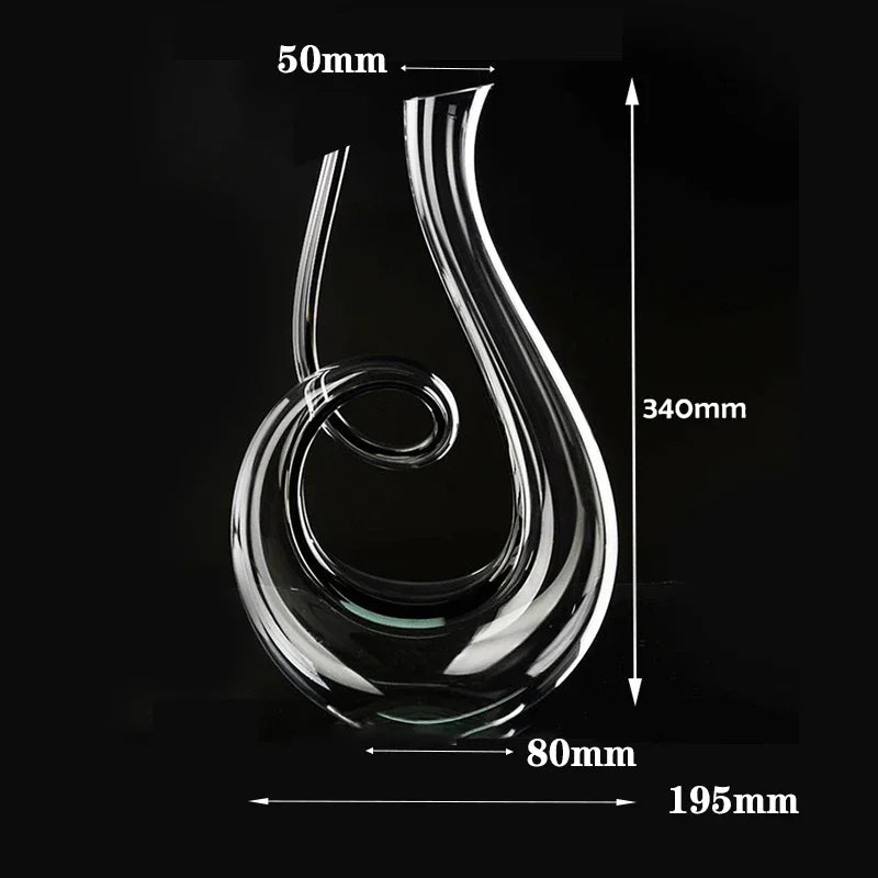 1500 ml hochwertiger Dekanter, handgefertigt, Kristallglas