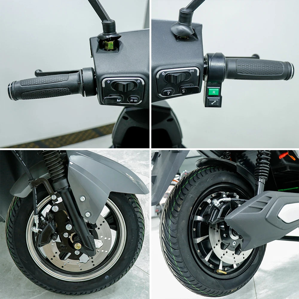 Elektromoped 72 V 12 Zoll 1500 W Motor Höchstgeschwindigkeit ≤ 55 km/h Elektromotorrad für Erwachsene