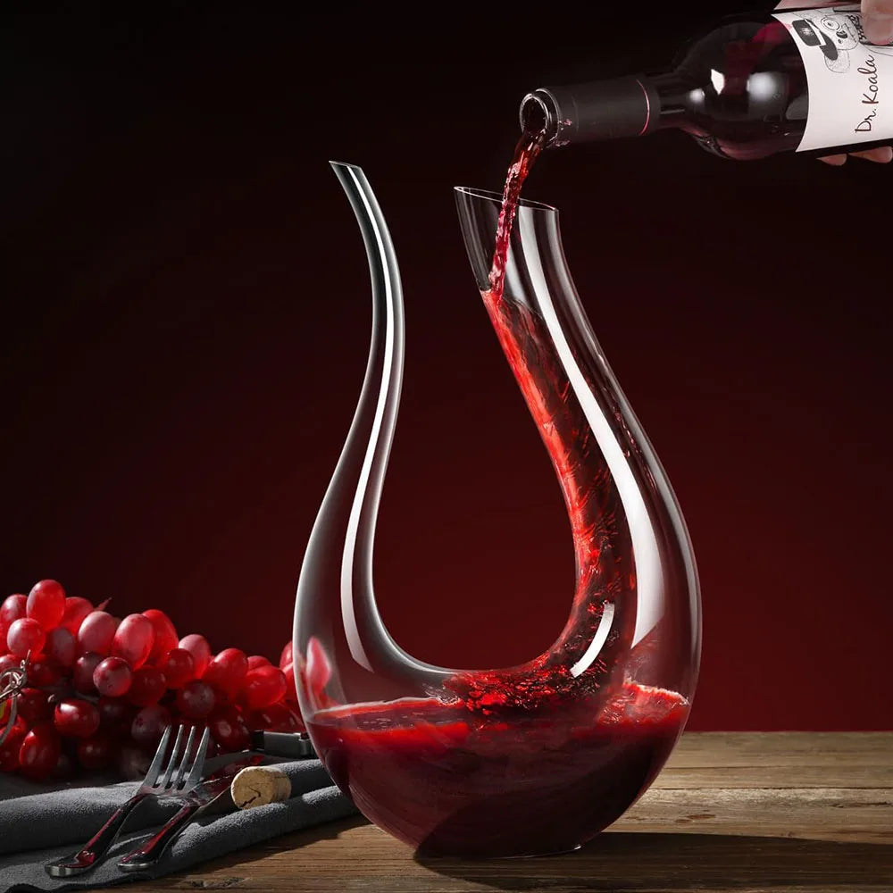 Weinkaraffe in U-Form aus Kristall 600ml