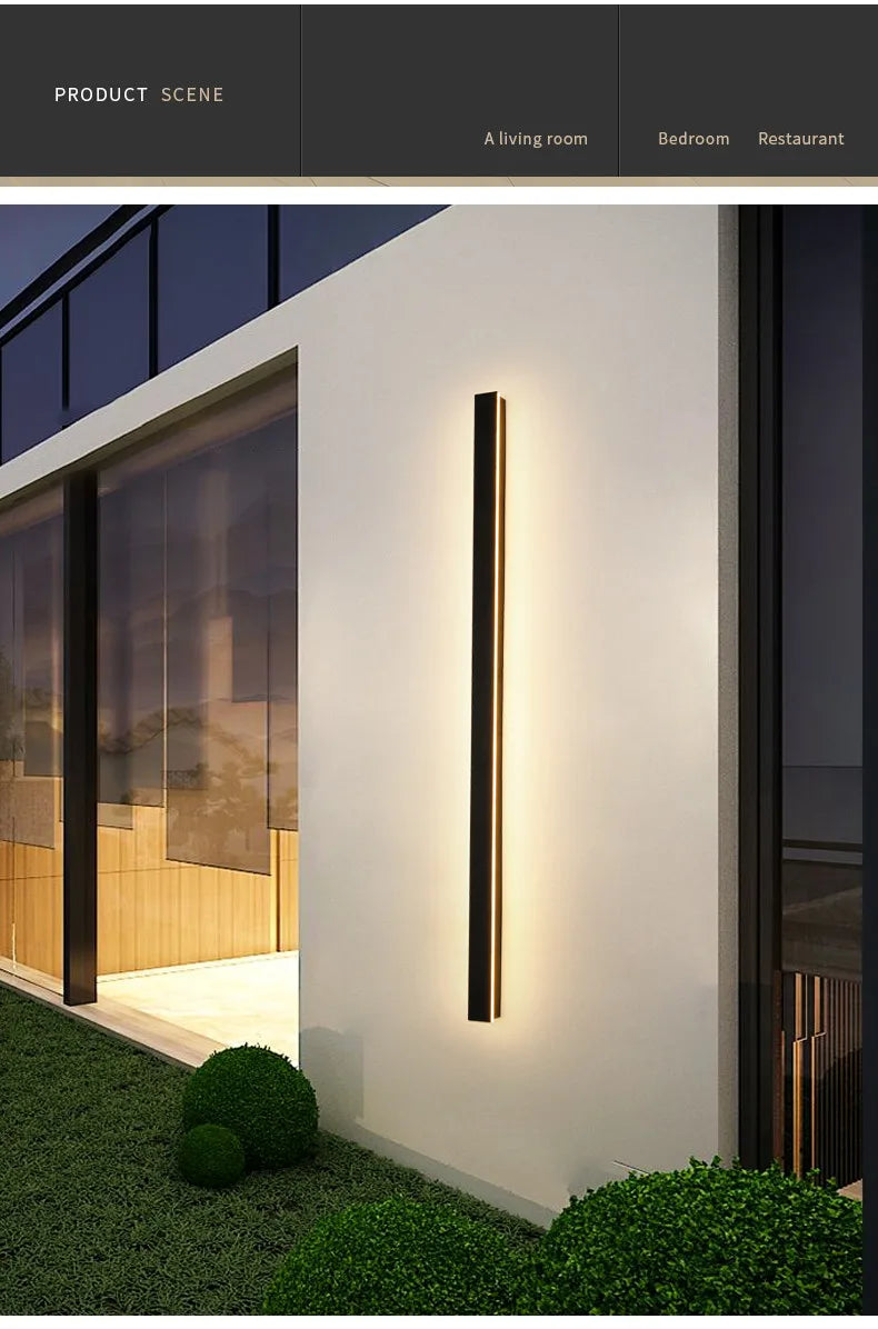 Wasserdichte Außenwandleuchte LED-Streifen Gartenlampe, Wandleuchte