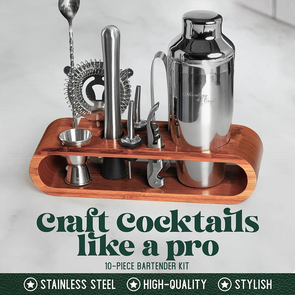 Barkeeper-Set, 10-teiliges Bar-Werkzeug-Set