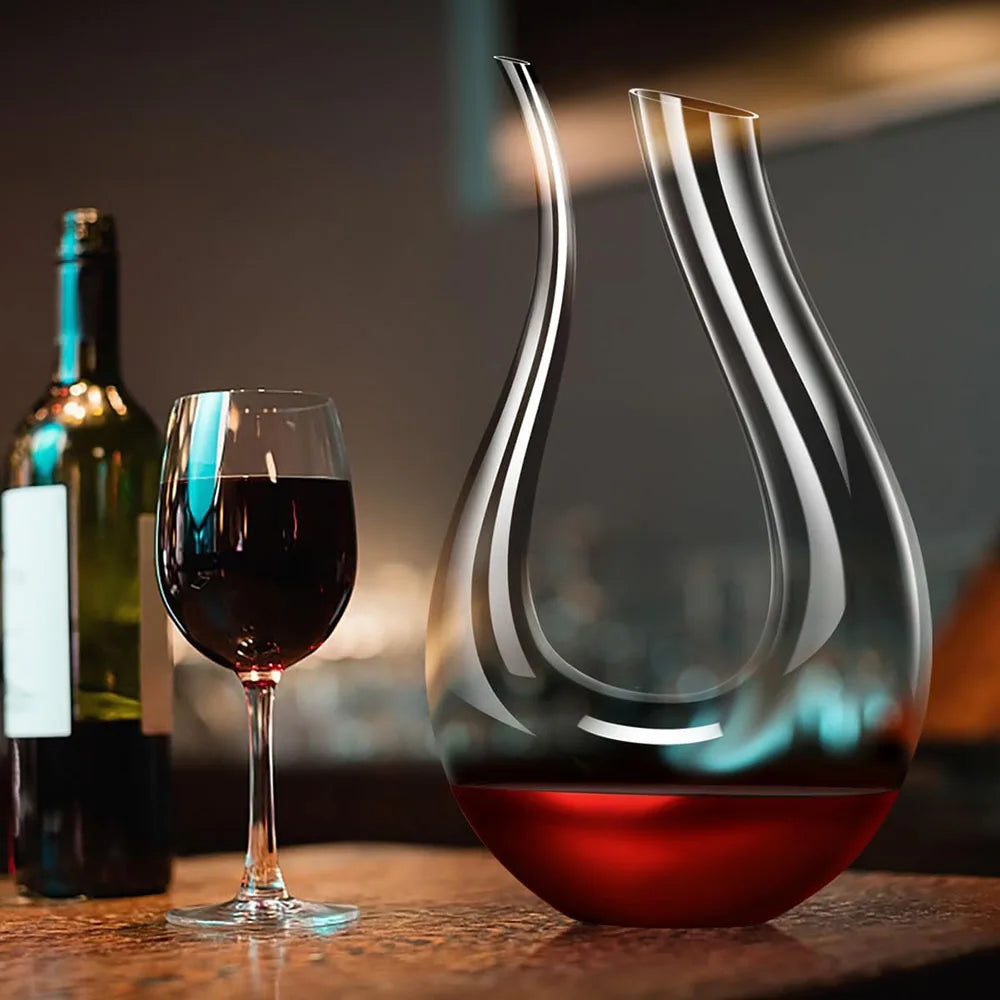 Weinkaraffe in U-Form aus Kristall 600ml