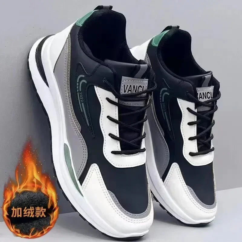 Herren Outdoor Running Tennisschuhe Warme Schnür-Sneakers mit rutschfester Sohle