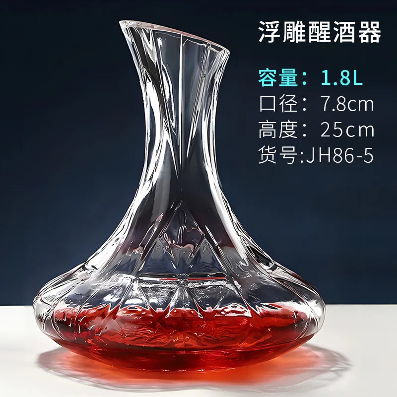 Dekanter im Schneckenstil, Rotweinkaraffe, bleifreies Glas