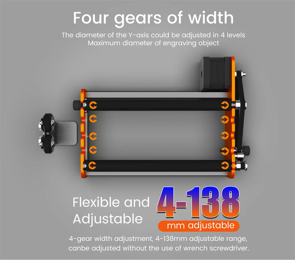 ACMER M2 Laser Rotary Roller Laser Engraver Y-axis Rotary Roller For Laser Cutting Machines Engraving Cylindrical Objects Cans