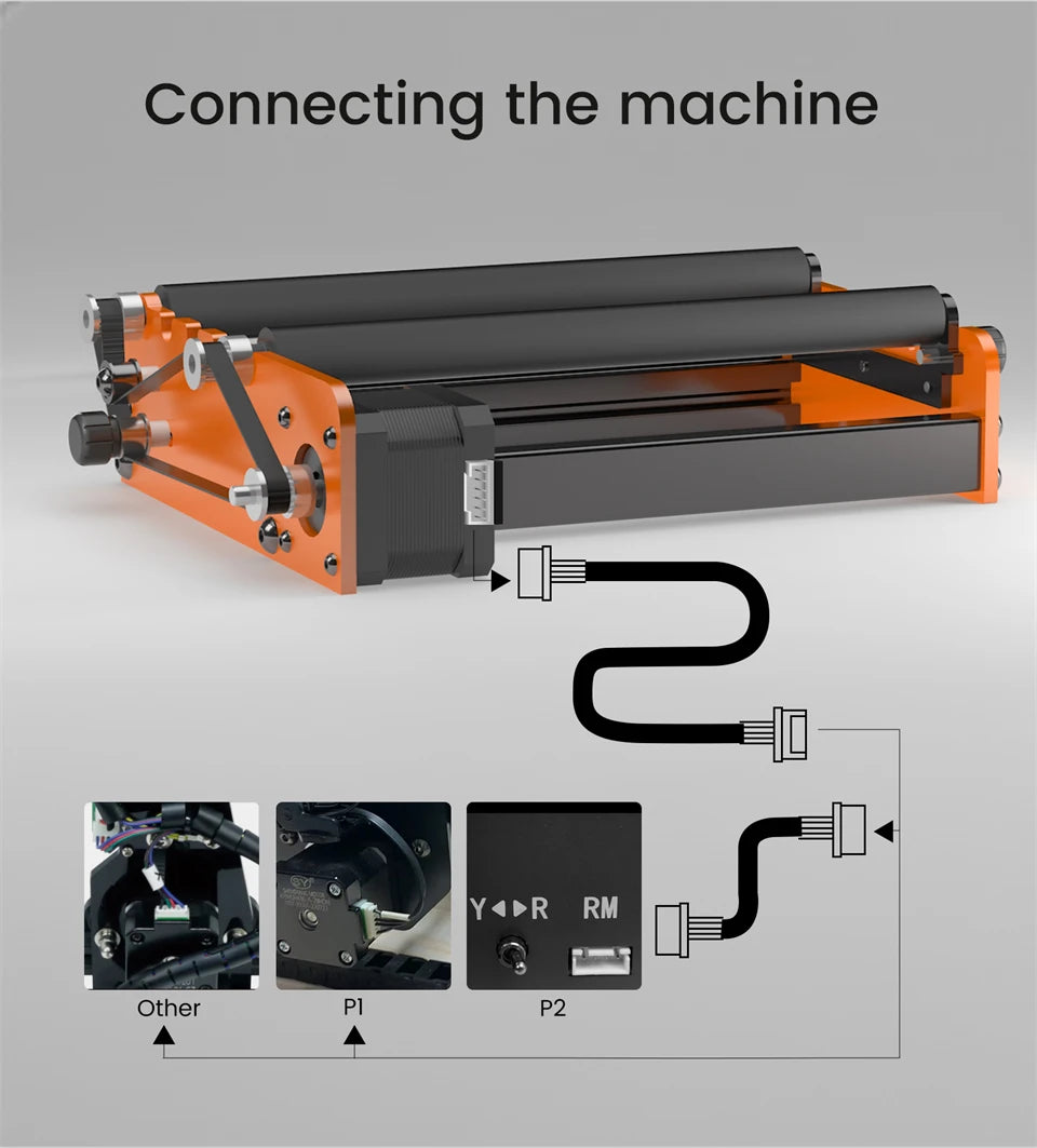 ACMER M2 Laser Rotary Roller Laser Engraver Y-axis Rotary Roller For Laser Cutting Machines Engraving Cylindrical Objects Cans