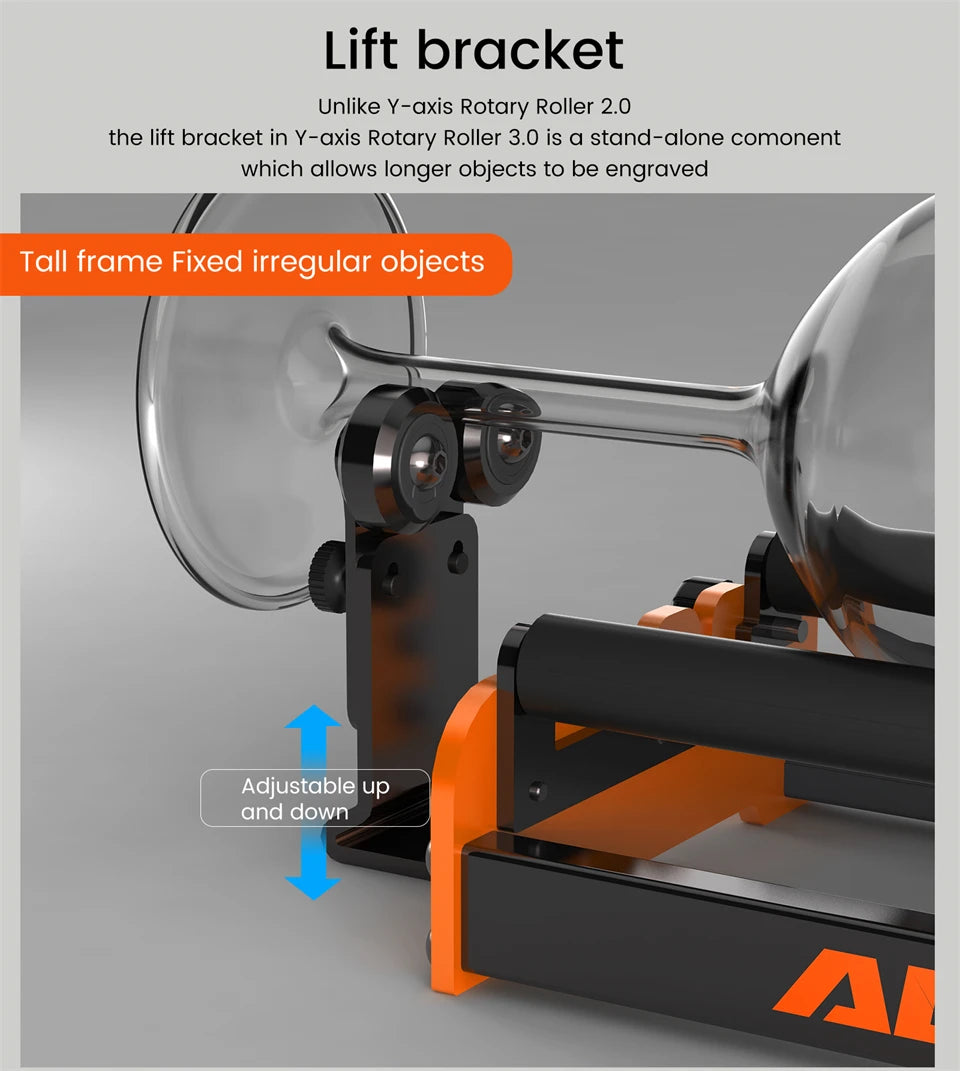 ACMER M2 Laser Rotary Roller Laser Engraver Y-axis Rotary Roller For Laser Cutting Machines Engraving Cylindrical Objects Cans
