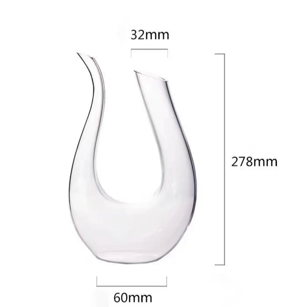 Weinkaraffe in U-Form aus Kristall 600ml