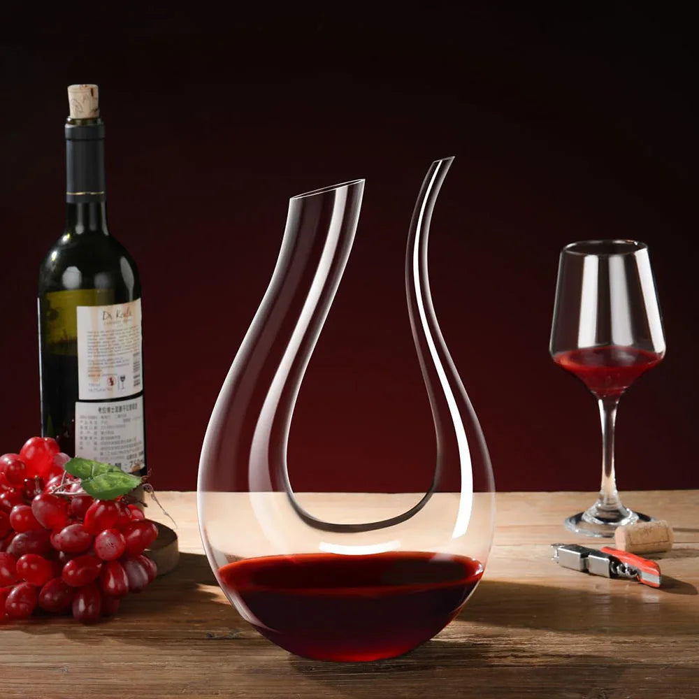 Weinkaraffe in U-Form aus Kristall 600ml