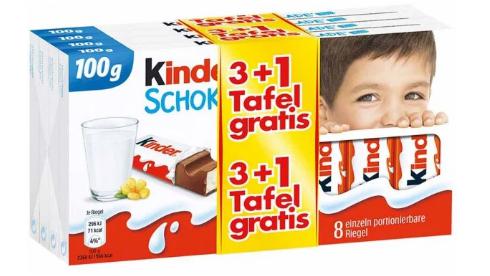 Kinder Schokolade mit je 8 Riegeln 4x100g=400g