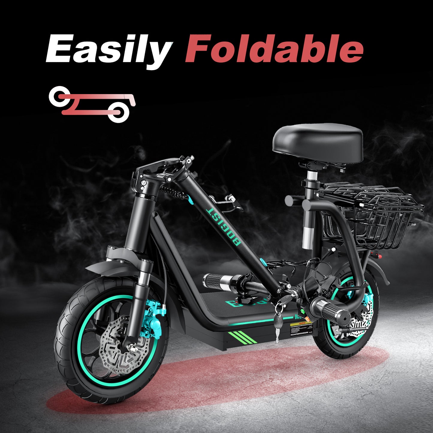 Trottinette électrique 500 W batterie 48 V 15 Ah jusqu'à 35–45 km/h autonomie 35–40 km