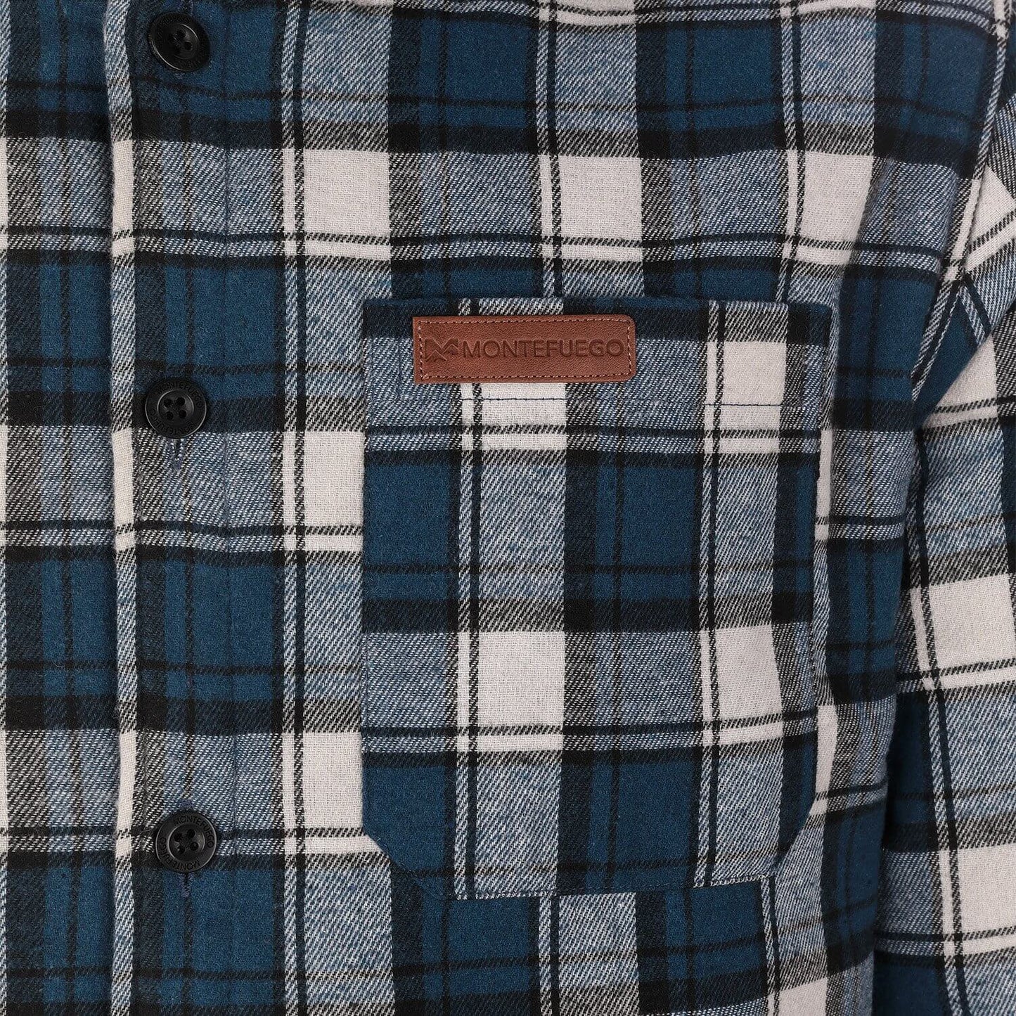 Herren Flanelljacke "Karo" mit Kapuze, Blau-Weiß
