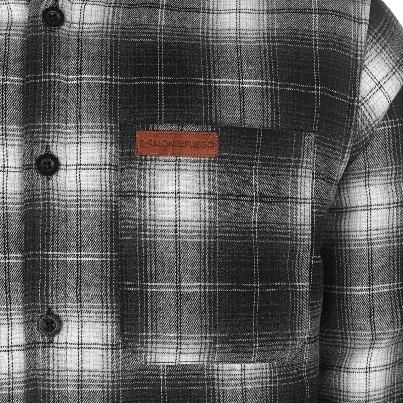 Herren Flanelljacke "Karo" mit Kapuze, Schwarz-Weiß