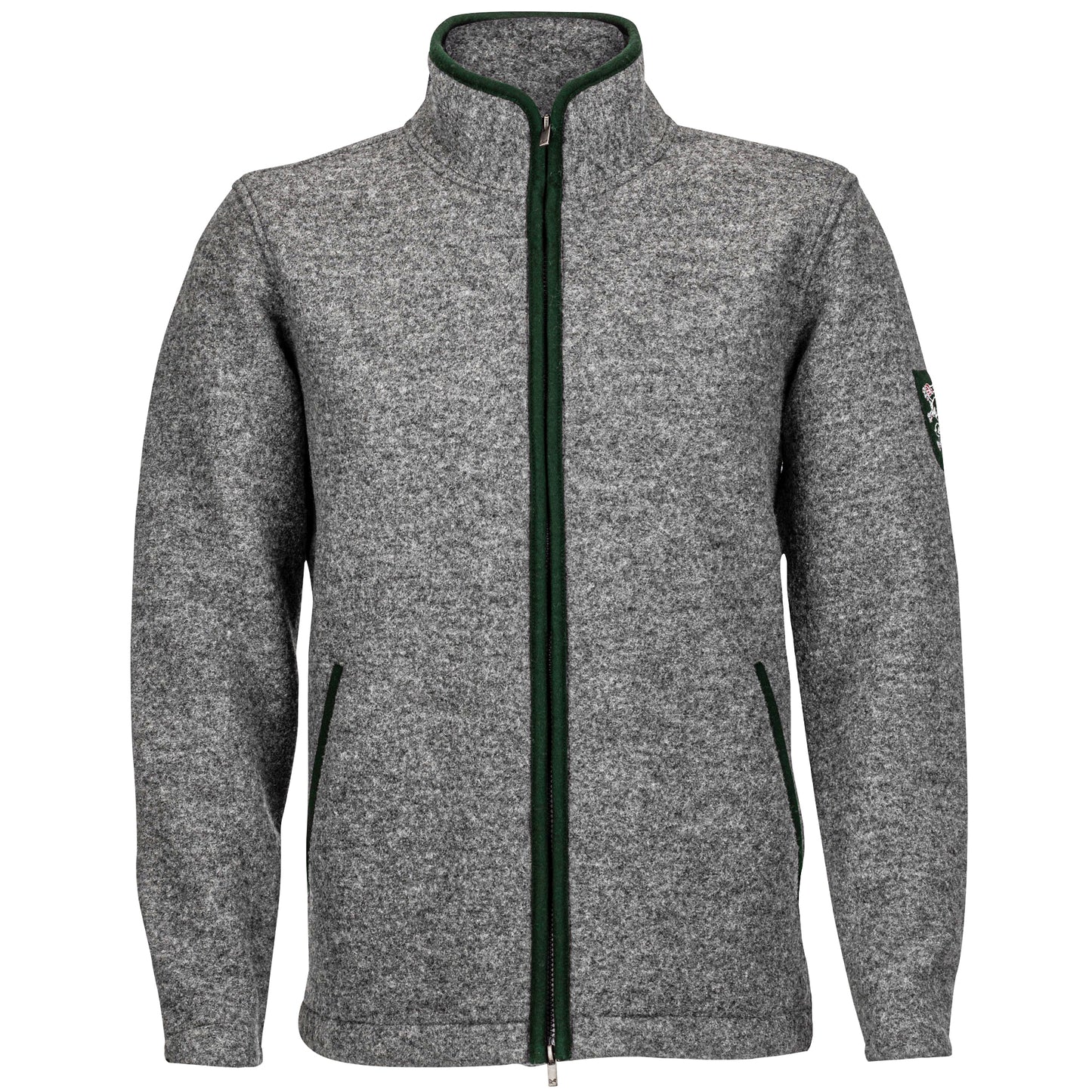 Herren Wolljacke "Steiermark", Grau-Grün