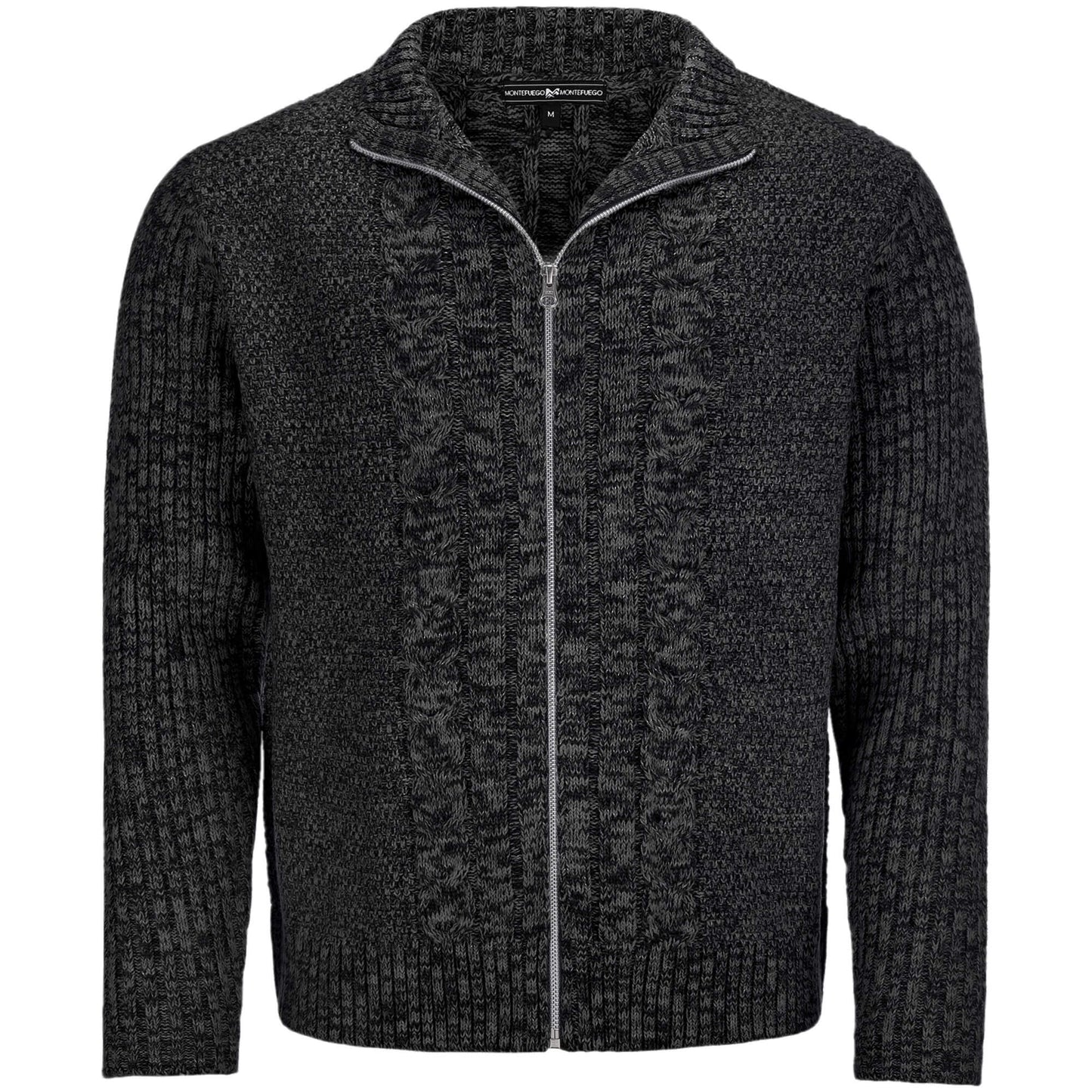 Herren Zopf-Strickjacke "Noel", Dunkelgrau