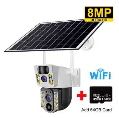 8MP 4K Drahtlose Solar Kamera 4G Sim Outdoor Dual