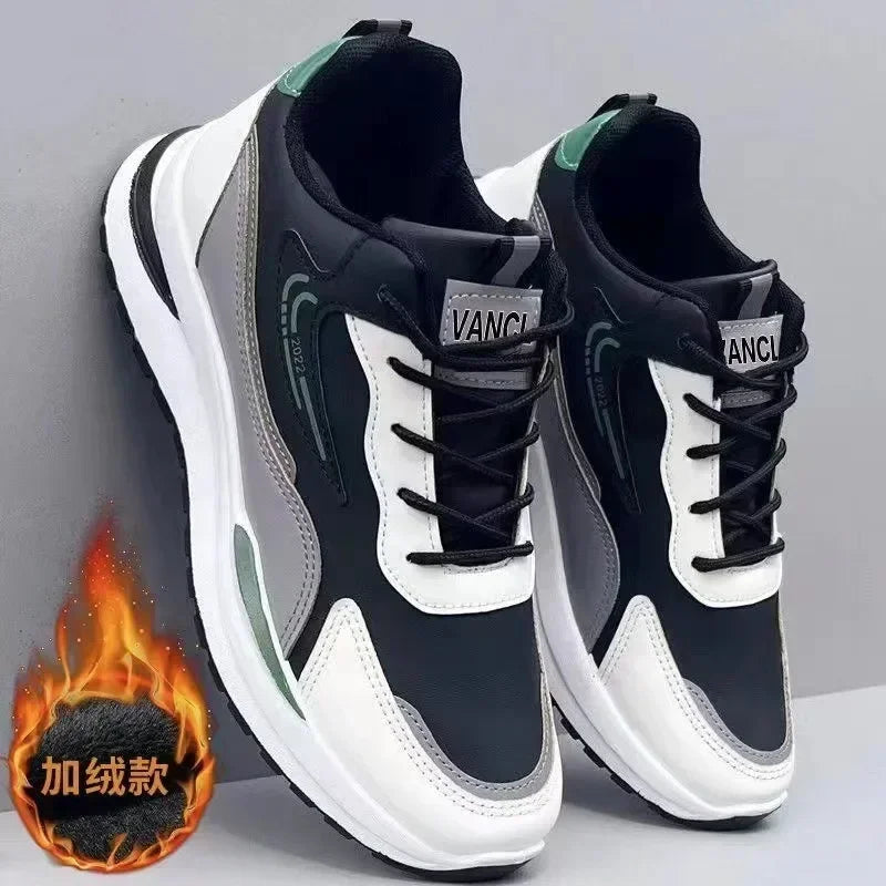 Herren Outdoor Running Tennisschuhe Warme Schnür-Sneakers mit rutschfester Sohle