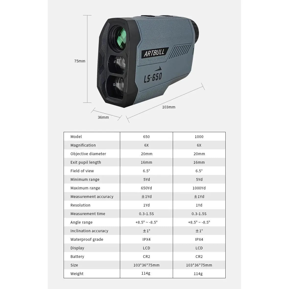 1000m Laser Rangefinder 650m Golf Rangefinder Distance Meter