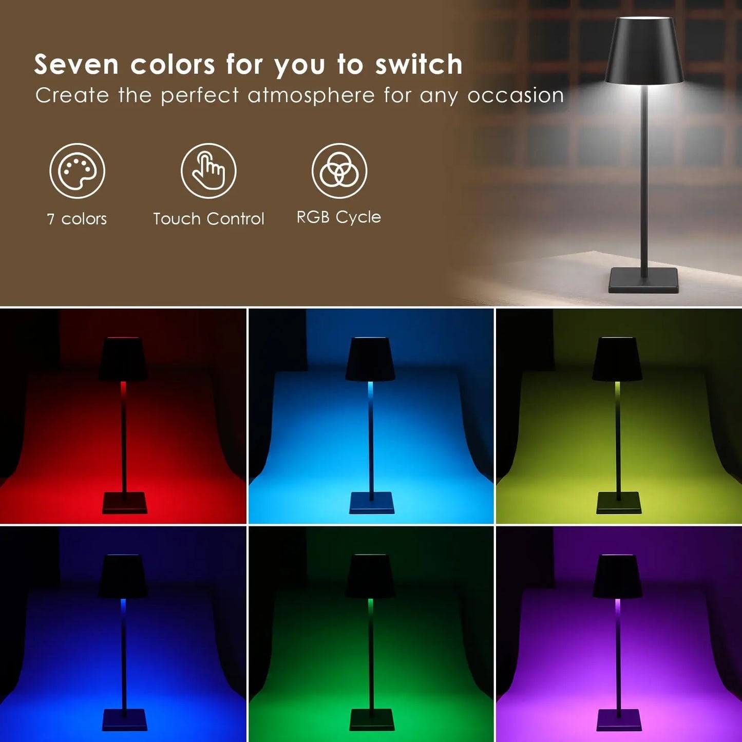 Moderne LED Touch-Tischlampe, dimmbar