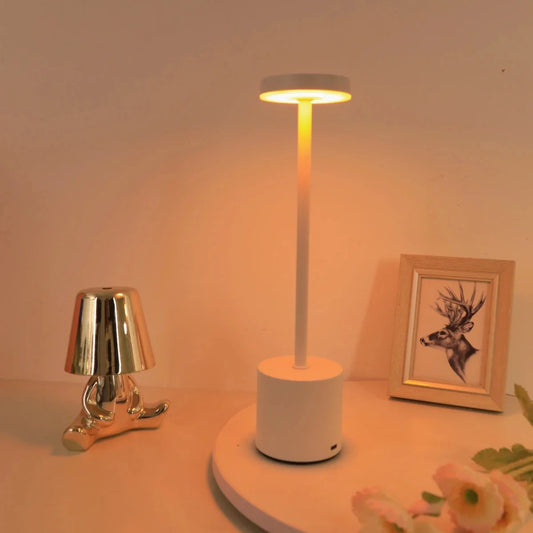 Wiederaufladbare LED-Tischlampe mit Touch-Sensor, 3 Farben, verstellbar, Nachttisch