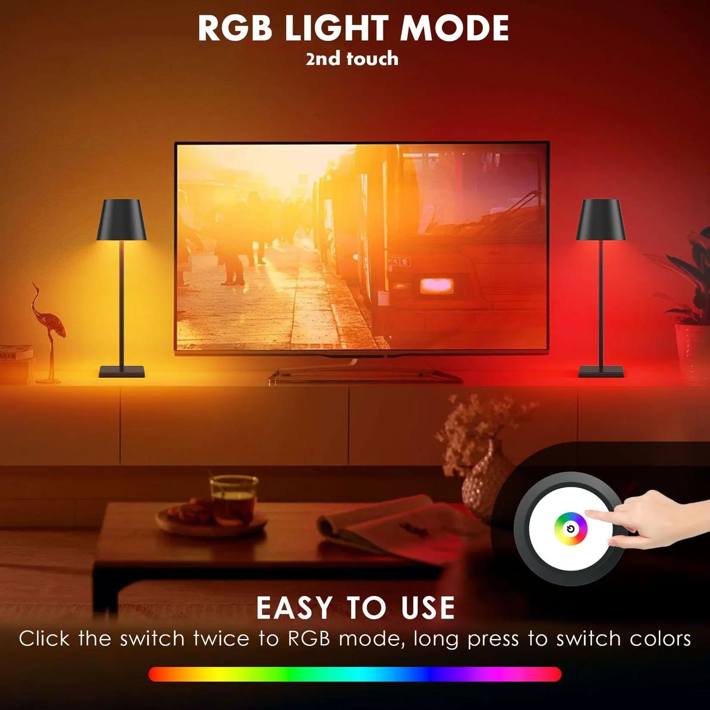 Moderne LED Touch-Tischlampe, dimmbar