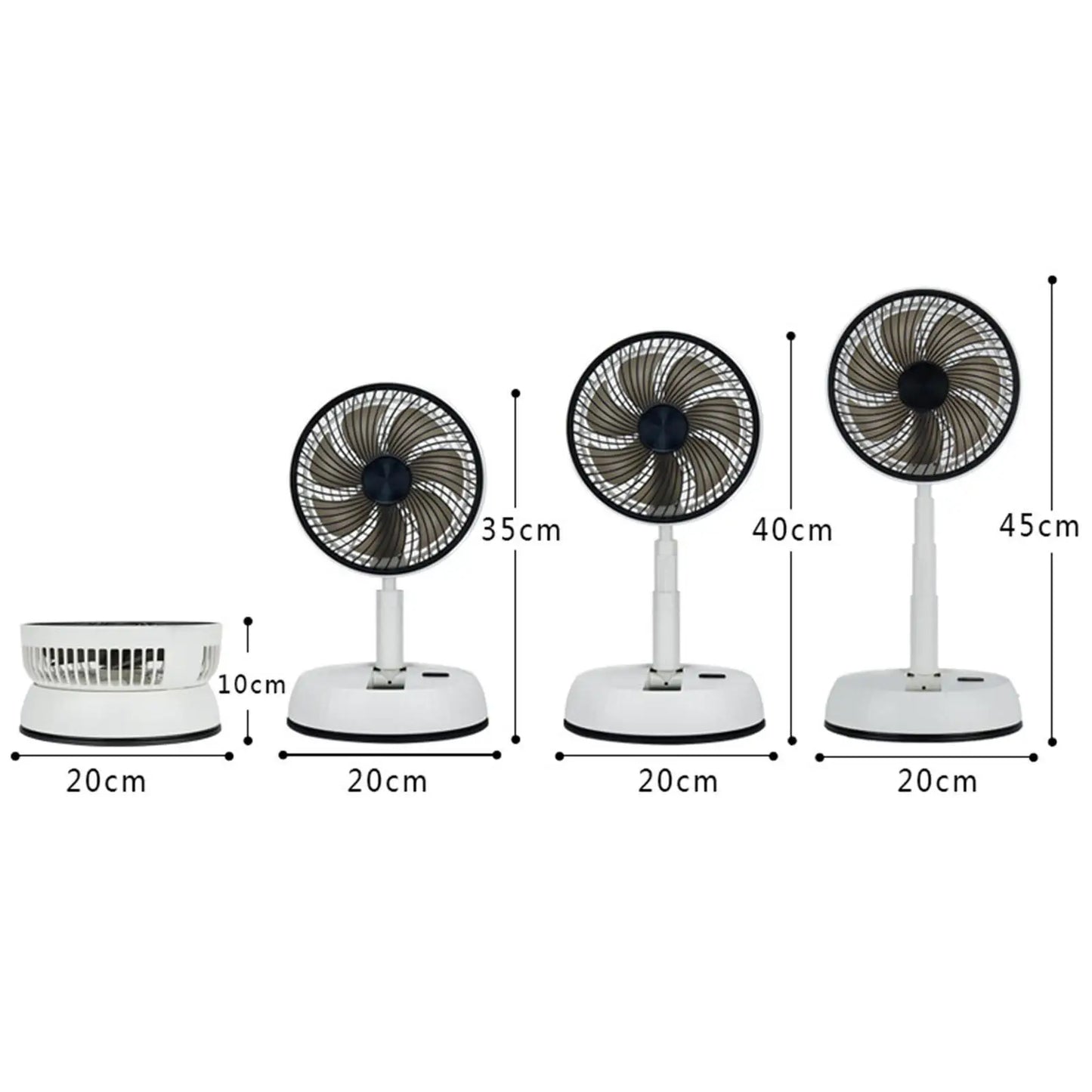 Schreibtisch- und Tischventilator, leiser, faltbarer Ventilator mit Fernbedienung