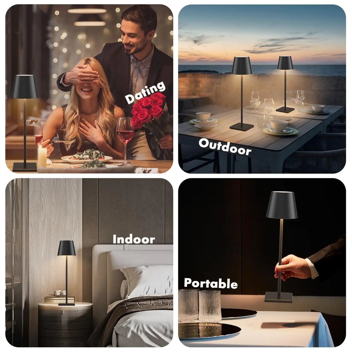 Moderne LED Touch-Tischlampe, dimmbar
