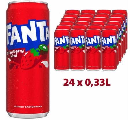 24x Fanta Strawberry & Kiwi - Erdbeere Kiwi Dose je 0,33L