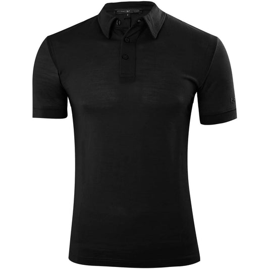 Herren Merino Poloshirt "Falko", Schwarz